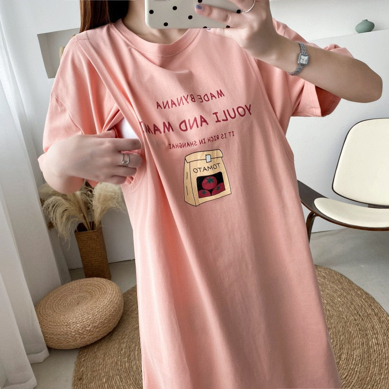 2023 New Pregnant T shirt Mom Loose Nursing Tops Postpartum Mommy Casual Breast Feeding Clothes Pregnancy Maternity T-Shirts