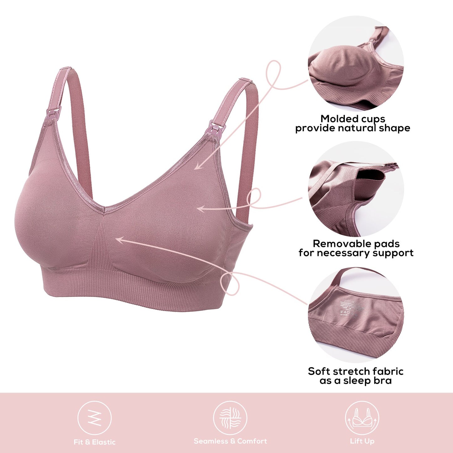 Gratlin Wirefree Nursing Sleep Bra Breastfeeding Maternity Leopard Green Removable Pad Women's Lingerie Lactation Pregency S-XL
