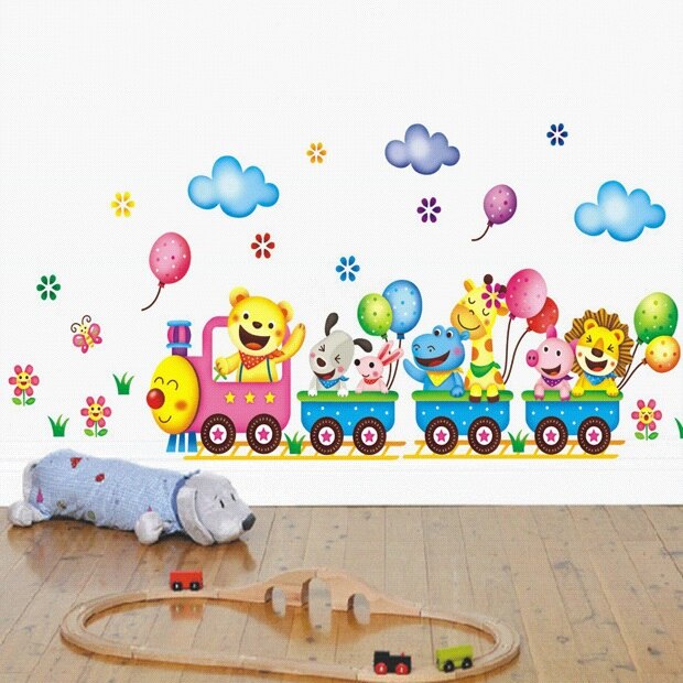 Train Wall Sticker for Kids Room Home Decor Nursery Wall Decal Children Poster Baby House Mural DIY Bedroom Living Room Stickers