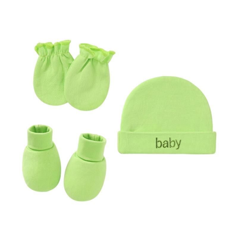 Soft Neonatal Fetal Cap Newborn Hat Anti Scratch Gloves Mittens Hat Foot Cover Set Baby Shower Gift Hand And Foot Cover Baby Cap