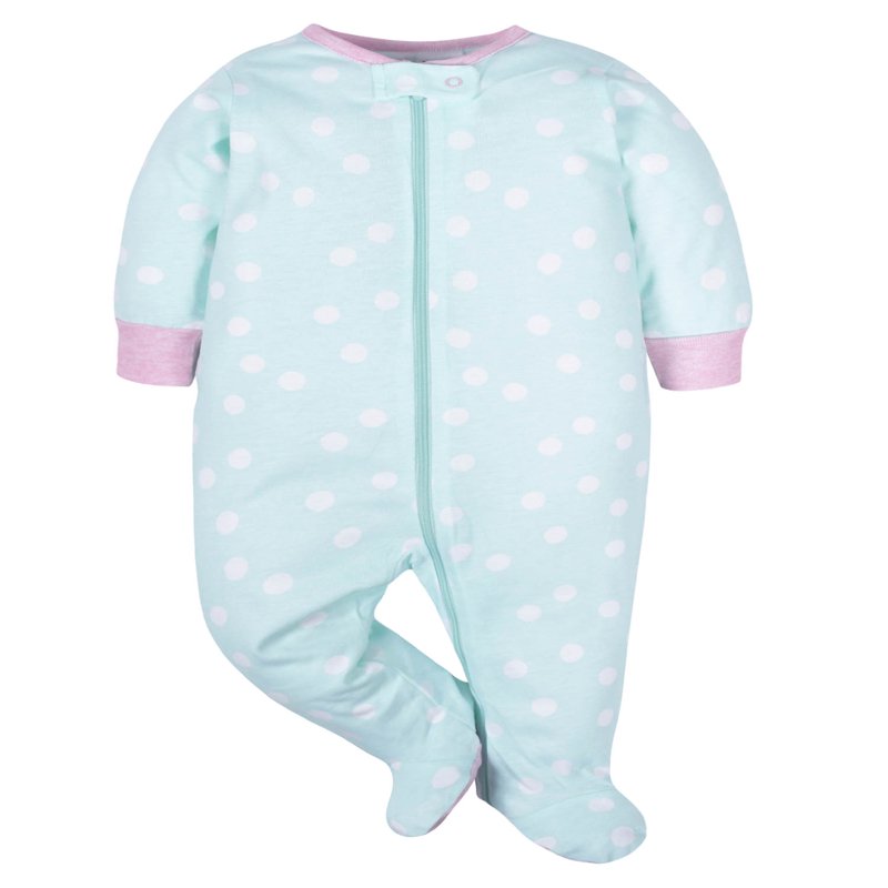 Brand Baby Girl Sleep 'n Play Footed Pajamas, 4-Pack (Newborn - 6/9M)