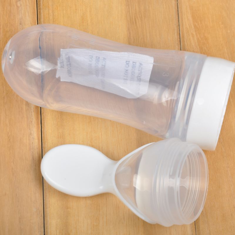 Newborn Baby Squeezing Feeding Bottle Silicone Training Rice Spoon Infant Cereal Food Supplement Feeder Safe Tableware Tools