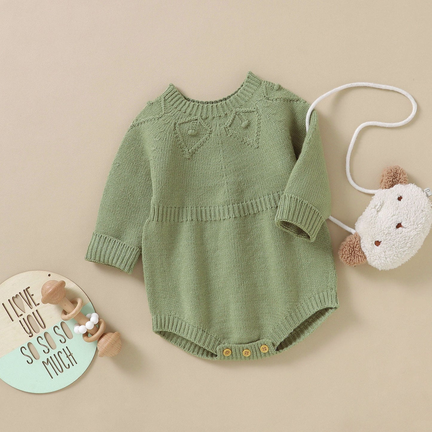 Baby Clothes Girl Newborn Baby Girl Boy Solid Knit Sweater Romper Sweatshirt Onesie Long Sleeve Warm Fall Winter Clothes