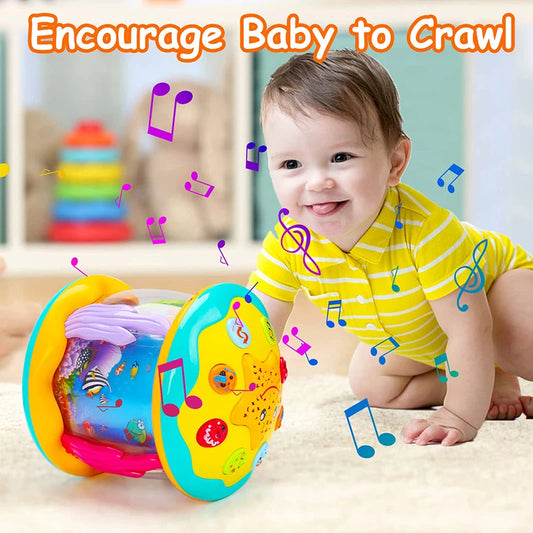 ZK30 Musical Toys 1-3 Years Babies Ocean Light Rotary Projector Baby Toys Montessori Early Educational Sensory Toys for Toddler