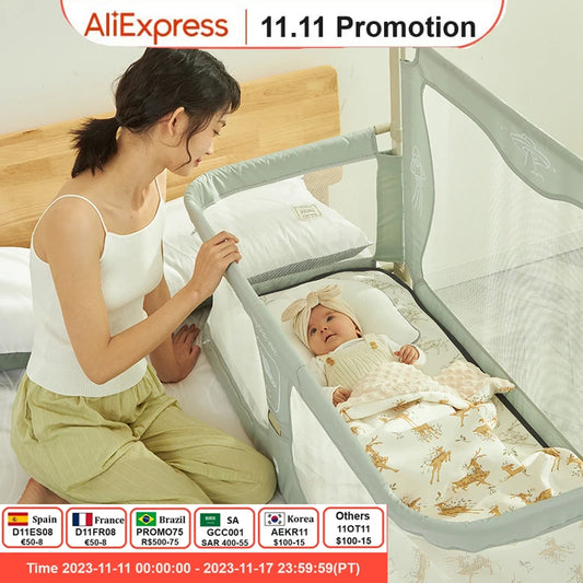 3 In 1 Baby Bed Guardrail Crib For 0-24months Infants Bed Barrier Safety Rail Fence Cot Baby Cribs Adaptable To Bed