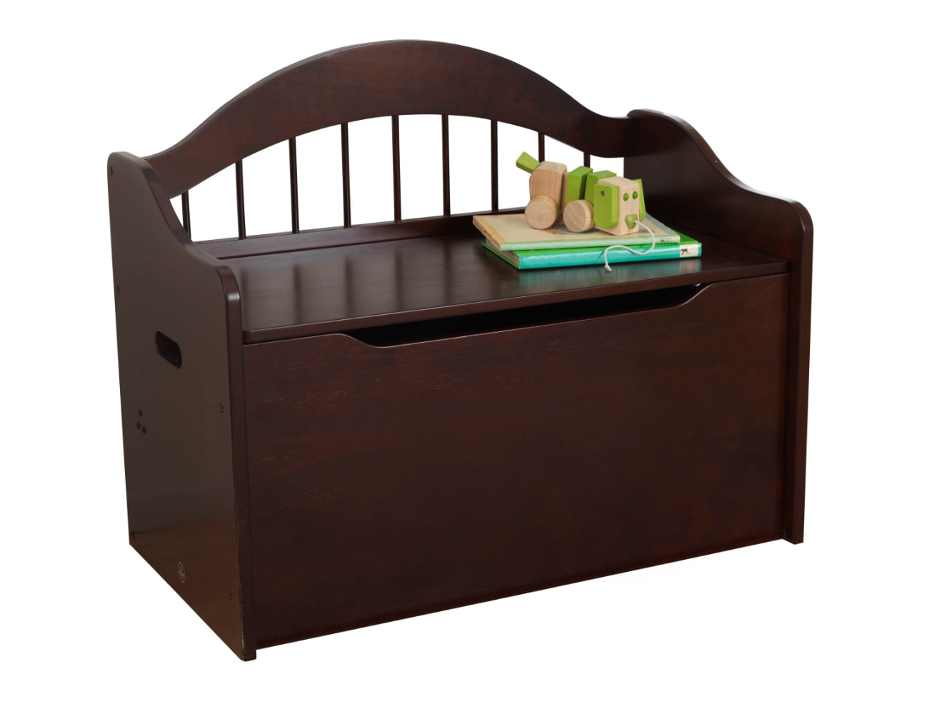 Limited Edition Wooden Toy Box and Bench with Handles, Espresso Home Organization and Storage Desk Organizers