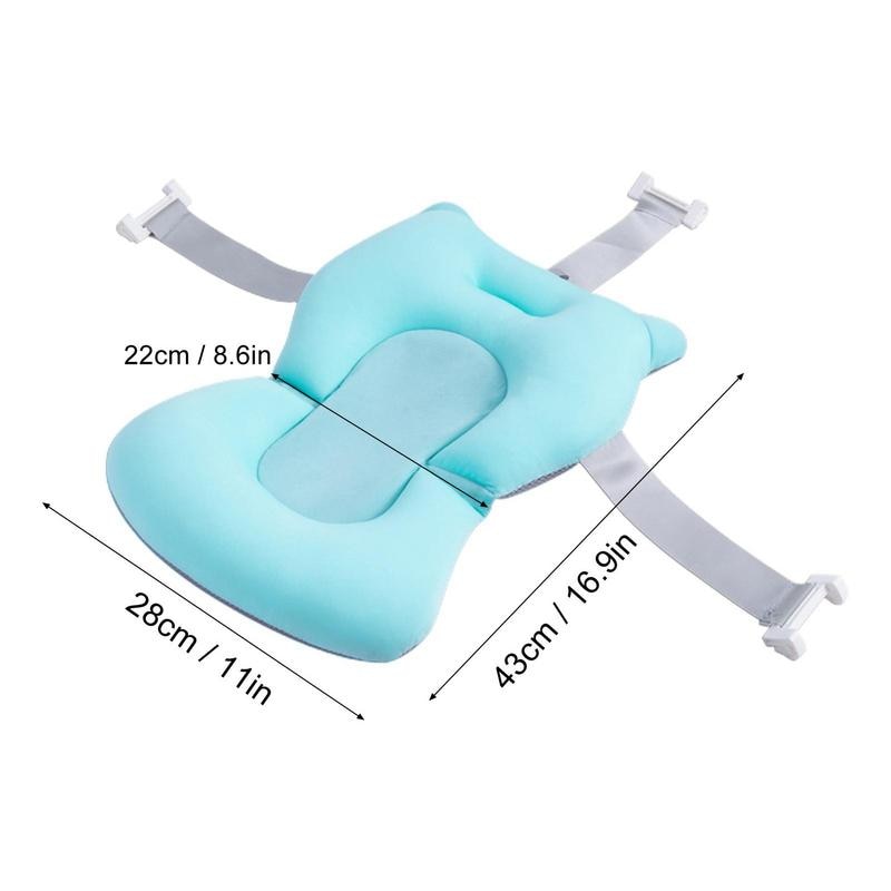 Newborn Bath Cushion Adjustable Anti-skid Support Pillow For Bathtub Newborn Essentials With Buckles And 3 Safety Belts For