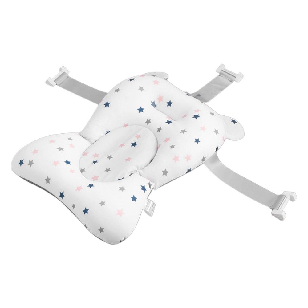 Newborn Bath Cushion Adjustable Anti-skid Support Pillow For Bathtub Newborn Essentials With Buckles And 3 Safety Belts For