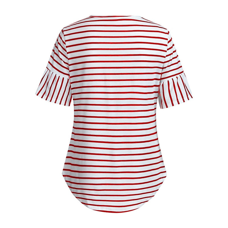 Pregnancy Clothes Maternity Clothing T-shirt Pregnant Women Breastffeeding Tee Nursing Tops Striped Tshirt Short Sleeve T-shirt