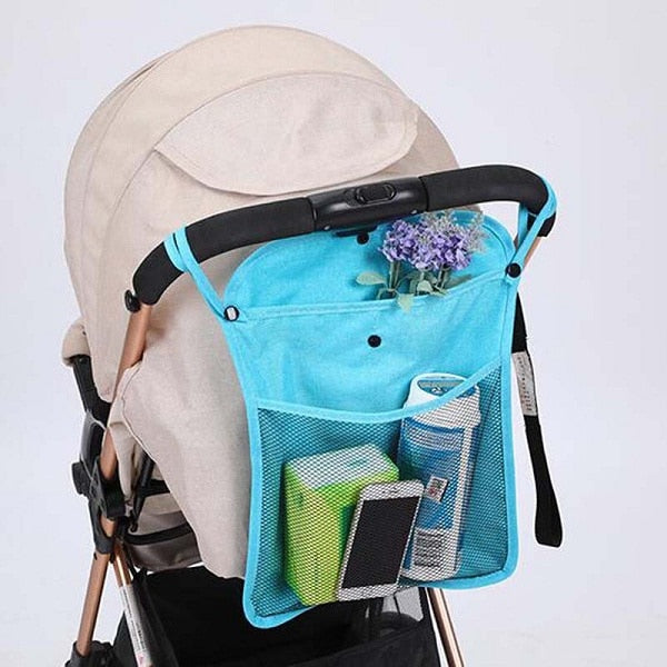 ZK50 Baby Stroller Bag Hanging Net Big Bags Portable Baby Umbrella Storage Bag Pocket Cup Holder Organizer Universal Accessory