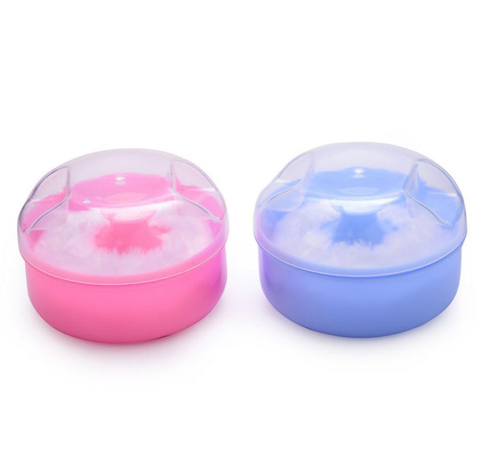 New High Quality Baby Soft Face Body Cosmetic Powder Puff talcum powder Sponge Box Case Container 1PCS Wholesale